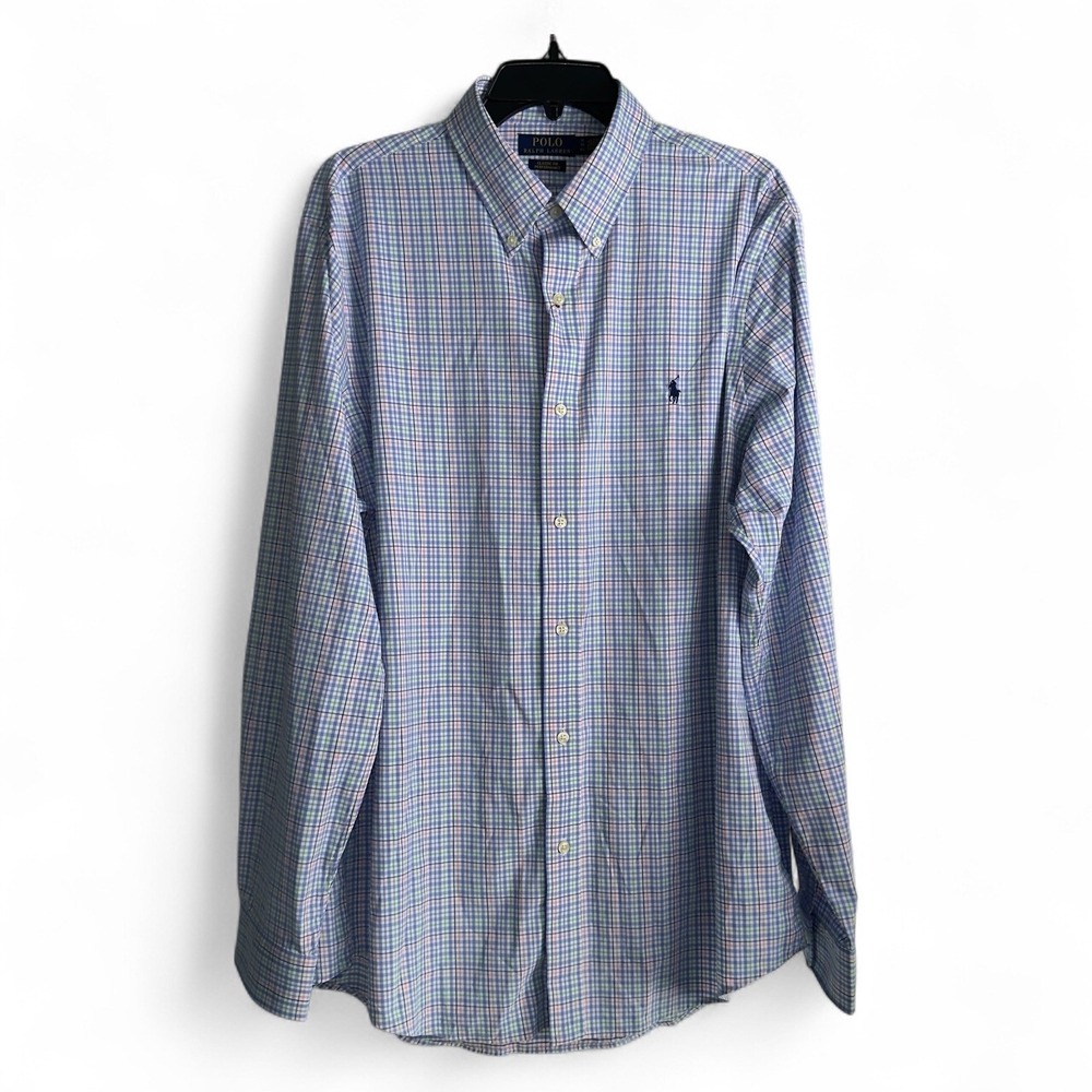 Polo Ralph Lauren Mens XL‎ Performance Plaid Long Sleeve Button Down Shirt NWT